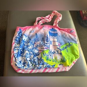 Lily Pulitzer terry cloth tote